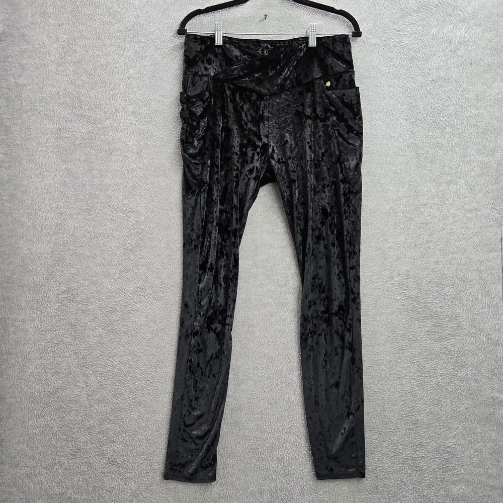 Fabletics Women Pants XL Black Velour Legging 27" Inseam